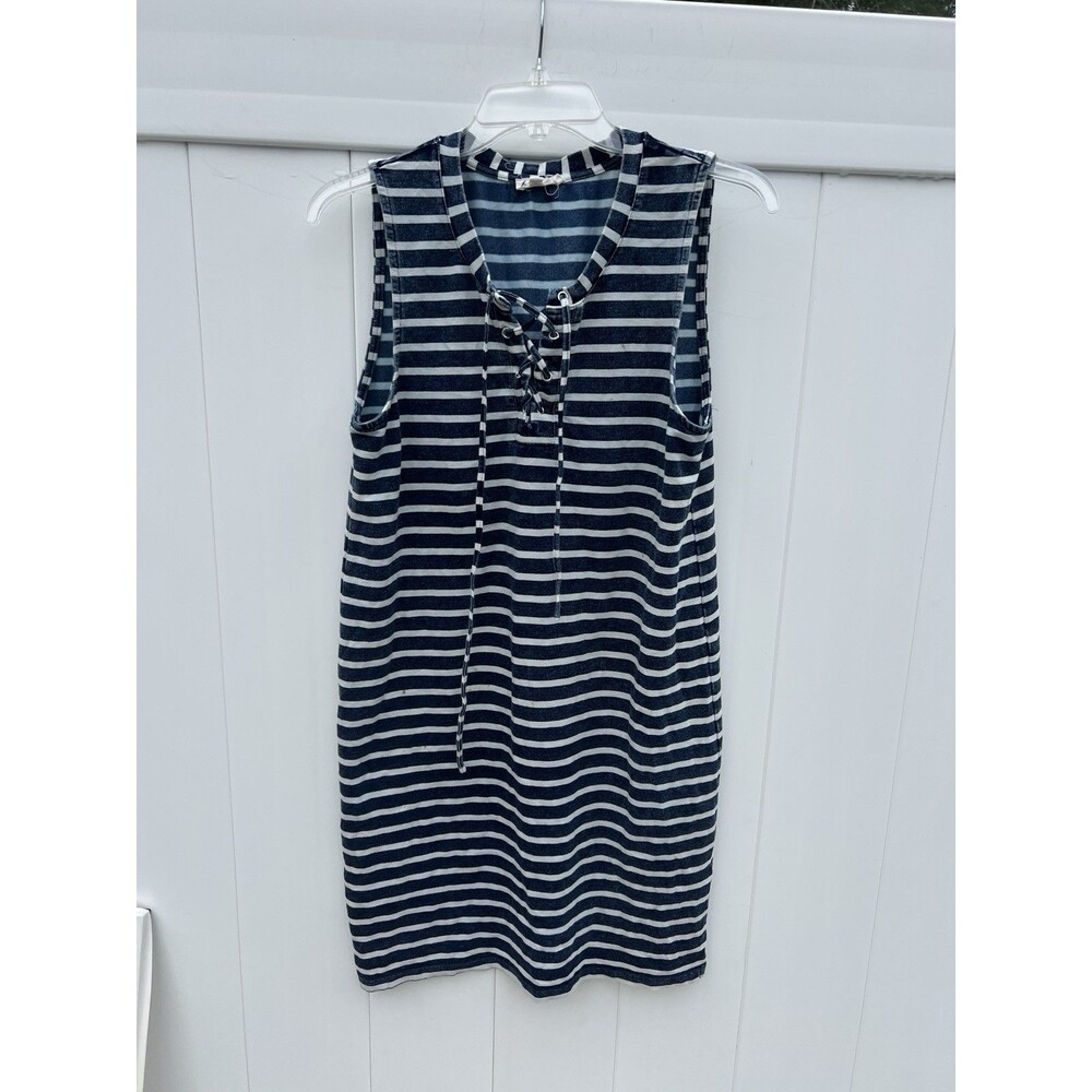 Jane and Delancey Shift Dress Women's Small Sleeveless Blue Striped Cotton